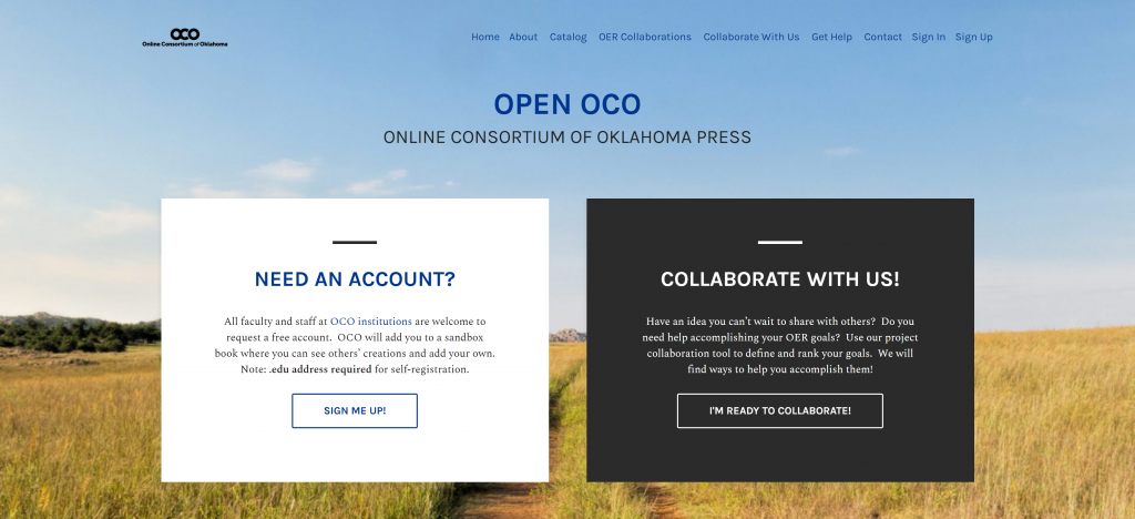 Go to OPEN OCO Pressbooks webpage